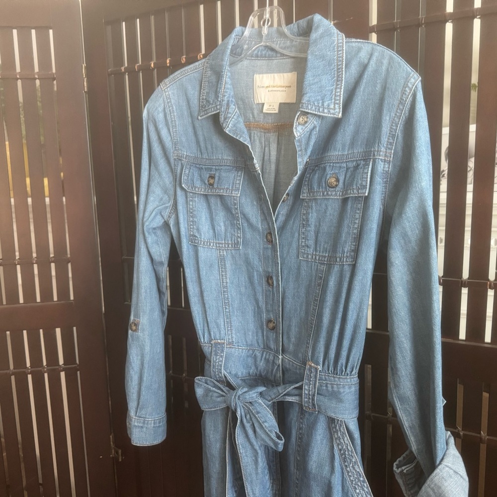 Denim Long Sleeve Jumpsuit